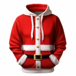 Santa Claus Graphic Hoodies for Men, Funny Christmas Casual Pullover Hoodie - Image 4