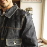 Cotton 16 Oz Outerwear Casual Stylish Raw Unwashed Denim Coat - Image 4