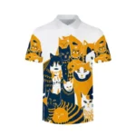 3D Printed Funny Cartoon Cat Polo Shirt For Men Cute Animal Pattern T-Shirts - Image 3