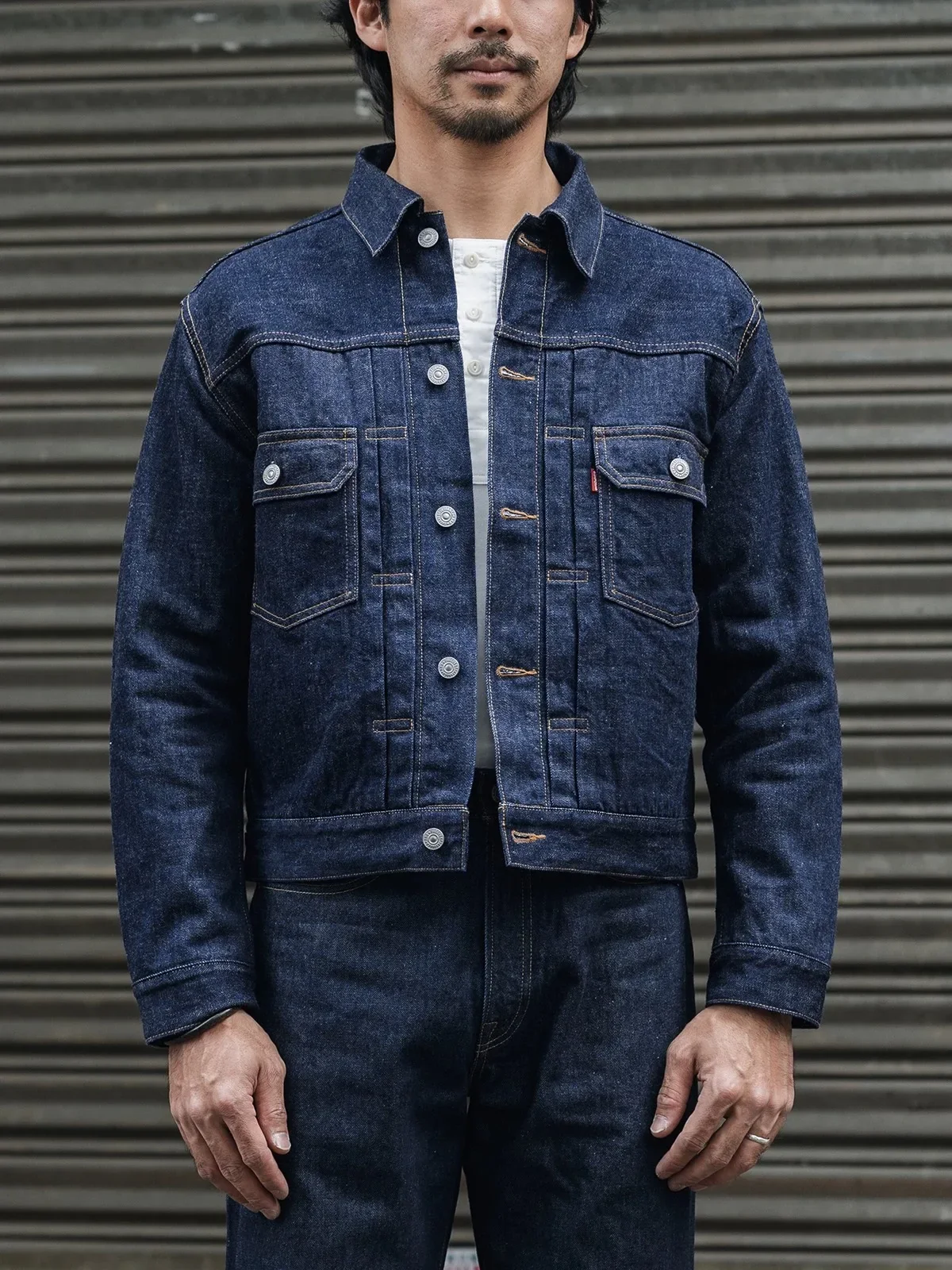 kf-S20468c56ece94979bd9c8036c695b4e0i Pop Rugged Bronson 1952 Blanket Lined Type 2 Selvedge Denim Jacket - Image 1