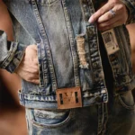 Men's Casual Denim Jacket Vintage Workwear Collared American - Image 4