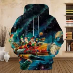 Funny Santa Claus Graphic Pullovers Sweatshirts 3D Prints Men's Fall Christmas Hoodie