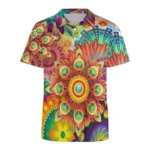 Autism Awareness Colorful Puzzle 3D Print Polo Shirt For Men - Image 5