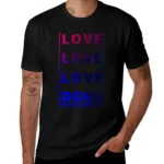 Love Dogs Pink Blue T-Shirt printed t shirts for man black cotton t-shirt plain for man package T-Shirt
