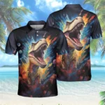 Dinosaur Island Graphic Polo Shirts For Men Clothes Harajuku Fashion - Image 4