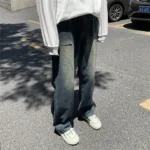 Street Hip Hop Jeans Male Wide Leg Ripped Skinny Straight Denim Pants - Image 3