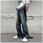 Street Hip Hop Jeans Male Wide Leg Ripped Skinny Straight Denim Pants - Image 6
