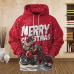 Funny Santa Claus Graphic Pullovers Sweatshirts 3D Prints Men's Fall Christmas Hoodie - Image 2