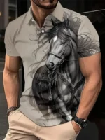 Harajuku Horse Graphic Polo Shirts For Men New Summer Short Sleeve Golf Tees 3D Printed Polo Shirt Horse Lover Loose Streetwear - Image 6