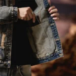Men's Casual Denim Jacket Vintage Workwear Collared American - Image 5
