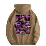 Men's new fashion hoodie, casual daily drawstring hooded sweatshirt car print - Image 6