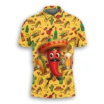 Fashion Mexico Burrito 3D Printed Polo Shirts For Men Clothes Delicious Taco Animal POLO Shirt Chicken Roll Beer Cat Y2k Tee Top - Image 4