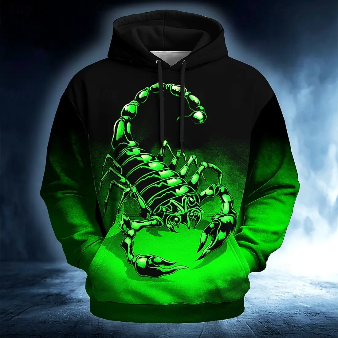 kf-S7fb85f402cf44f3f89ba3f2d49f314da5 Men's Scorpion Hoodie Sweatshirt Cool Party Crew Neck Club Streetwear - Image 1