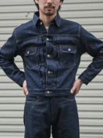 Rugged Bronson Lot Jean Jacket War Model Blue Selvage Denim Blouse - Image 5
