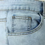 Denim Pant Jeans Men Long Pants Hole Solid High Waist Simple Zipper Splice - Image 6