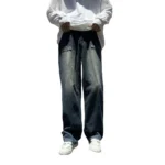 Street Hip Hop Jeans Male Wide Leg Ripped Skinny Straight Denim Pants - Image 5