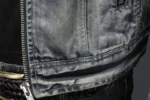 Vintage Plus-size Denim Jackets Men Casual Stand Collar Moto Biker Outerwear Coats - Image 6