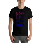 Love Dogs Pink Blue T-Shirt printed t shirts for man black cotton t-shirt plain for man package T-Shirt - Image 4