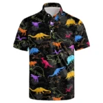 3d Printed Cat Dinosaur Polo Shirt Men Summer Animal Chicken