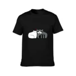 Raccoon and Cat Love T-Shirt t shirt man plain - Image 2