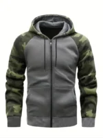 Autumn Winter Windproof Men's Hooded Jacket Casual Camouflage Sleeves - Image 6