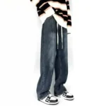 Jeans Men Wide Leg Pants Denim Pant Gradation Straight Trousers Regular High Waist Splice Casual Loose Autumn Winter 2024 - Image 4