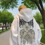 American Street Trend Skeleton Soldier Element Printed Casual Loose Hoodie - Image 3