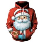 Santa Claus Graphic Hoodies for Men, Funny Christmas Casual Pullover Hoodie - Image 6