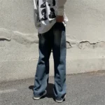 Street Hip Hop Jeans Male Wide Leg Ripped Skinny Straight Denim Pants - Image 4